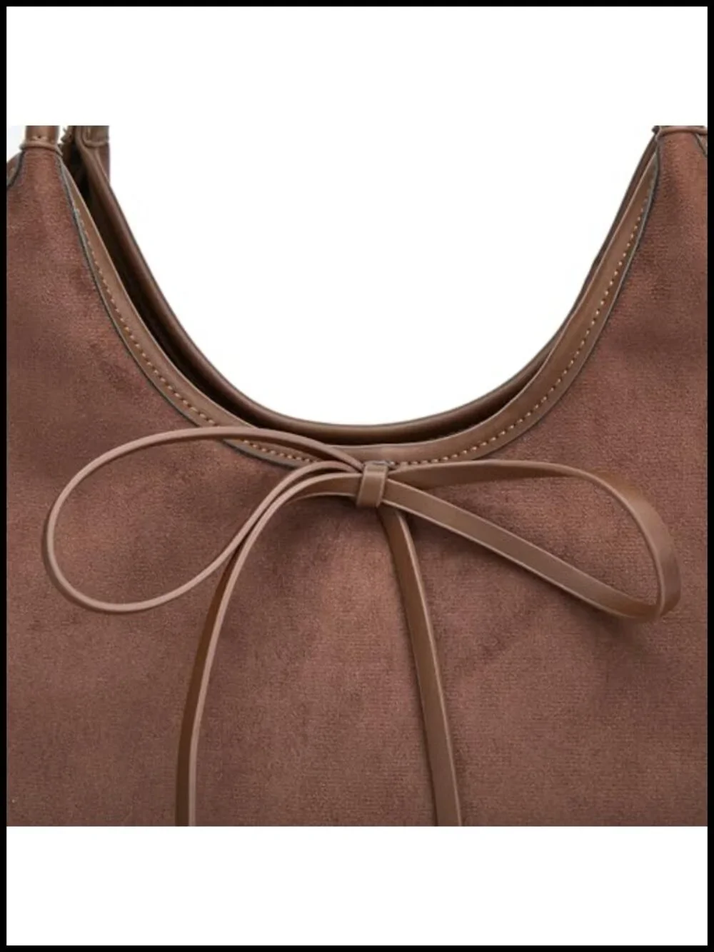 Suede Bow Tote Bag Large Hobo Shoulder Bag Satchel Purse Underarm Bag
